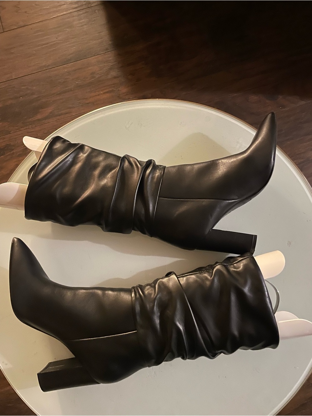 Marc Fisher Black Pointed-Toe Slouch Mid-Calf Boots - Picture 3 of 6